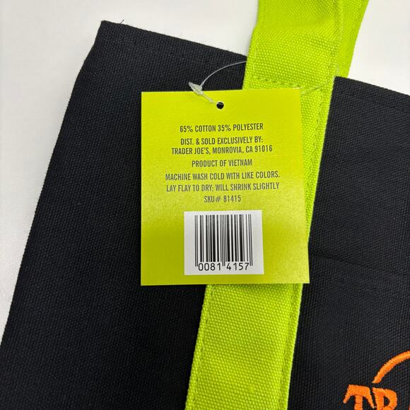 LOT 2x — Trader Joe’s Canvas MINI Tote Bag — Halloween Trick or Treat Multicolor - Picture 4 of 12